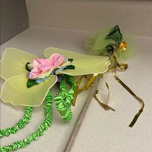 Magical Fairy Wand with Pink and Green Blooms